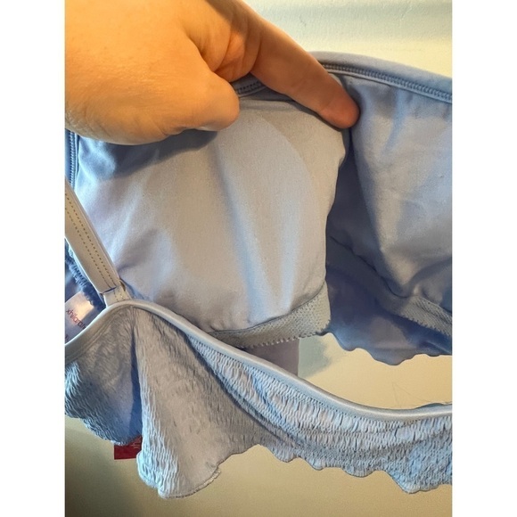 Xhilaration Baby Blue Cami Tank Textured Swim Bandeau Bikini Top Size XL NWT - Picture 6 of 8